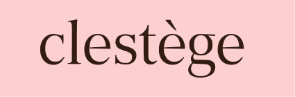 clestège wordmark, soft blush colourway